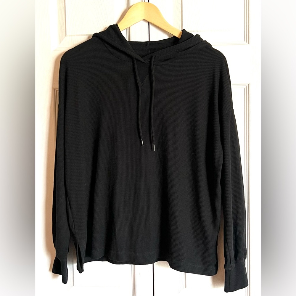 American Eagle Outfitters Black Waffle Hoodie